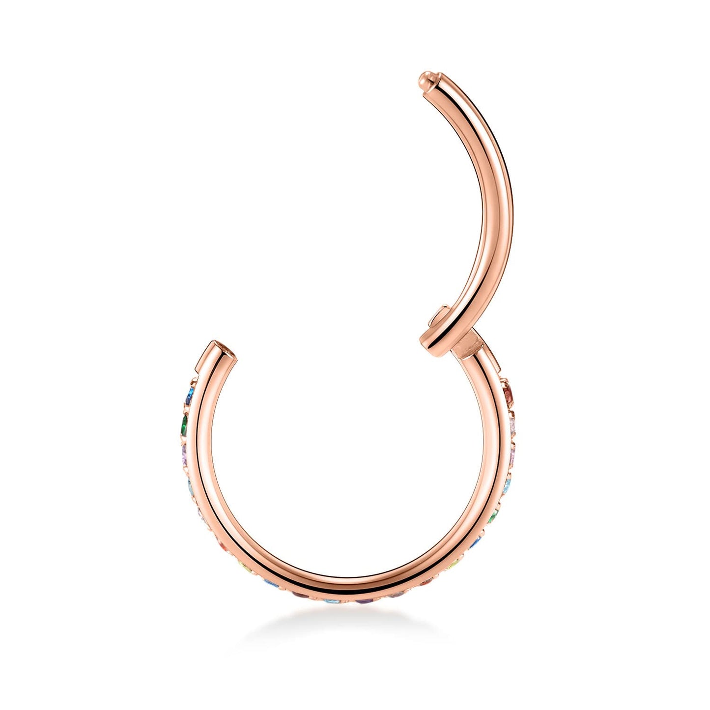 FUNLMO 18G Septum Jewelry Cartilage Earring Hoop 10mm Daith Earrings Nose Ring Hoop CZ Septum Ring Helix Daith Tragus Conch Nose