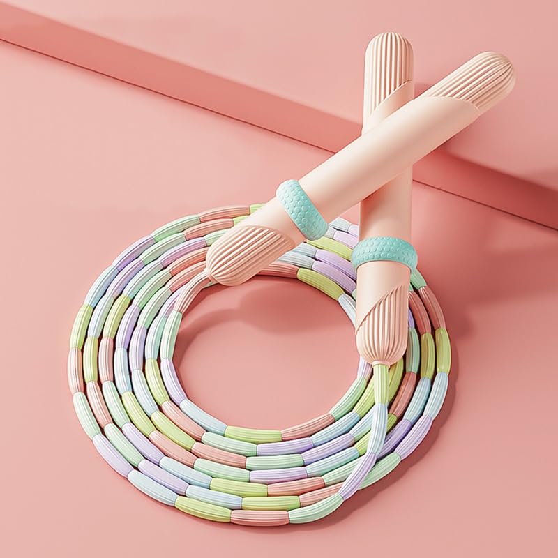 Jump Rope for Kid,Soft Beaded Jump Rope Fitness Exercise Equipment,Adjustable Tangle - Free Segmented Fitness Skipping Rop...