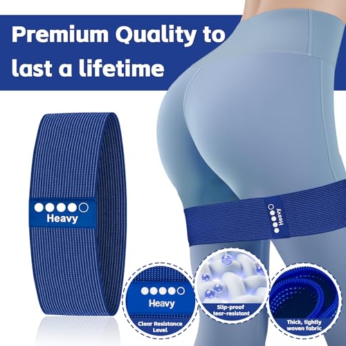 Resistance Bands for Working Out - Exercise Bands Set with Workout Guide - Fabric Elastic Bands for Physical Therapy - Fit...