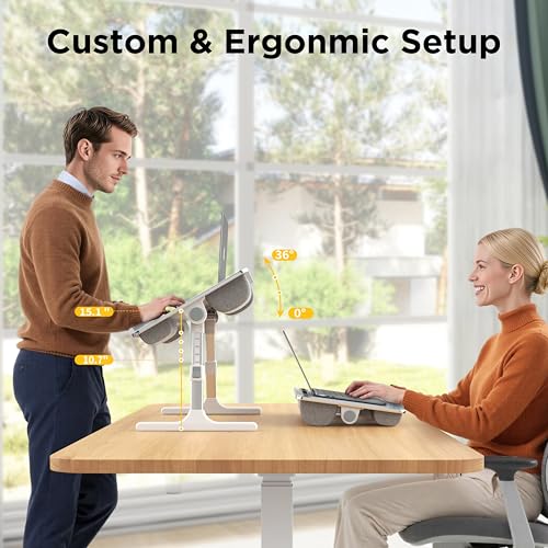 FoldWise 2-in-1 Lap & Bed Desk with Soft Cushions - Adjustable Height & Angle, Foldable Laptop Stand for Bed & Couch - Wri...