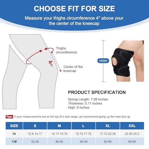 Hultixx Knee Brace for Women Adjustable Knee Support Brace for Men Women for Meniscus Tear, Dual Side Stabilizers, Patella...