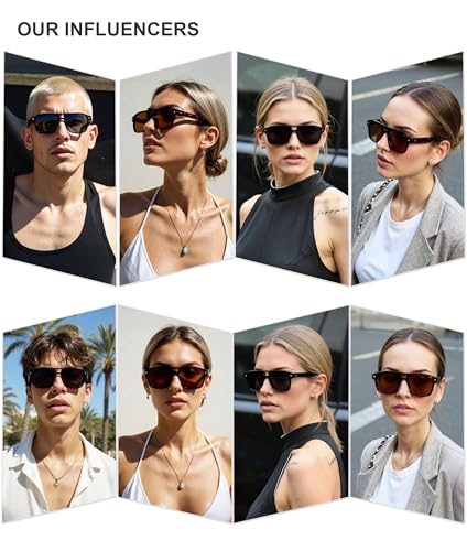 SOJOS Retro Square Polarized Aviator Sunglasses Womens Mens, Trendy Aviators Shades SJ2604