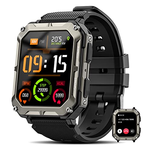 Military Smart Watches for Men(Answer/Make Call), 1.9" Outdoor Sports Fitness Tracker with Heart Rate/Blood Pressure/Sleep...