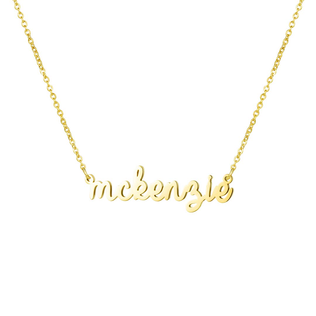 Awegift Women Jewelry Name Necklace Big Initial Gold Plated Best Friend Women Gift for Her Mckenzie