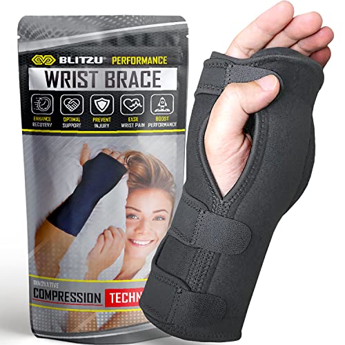 Carpal Tunnel Wrist Brace Night Support with Splint Stabilizer & Palm Cushion, Adjustable and Fits Both Hands, Helps Relie...