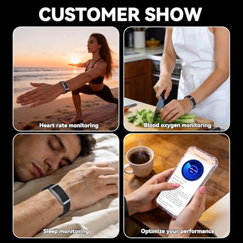 Osawalla 2026 Latest Screenless Fitness Tracker Band, Activity & Sleep Tracking Wearable with App Sync, Lightweight Waterp...