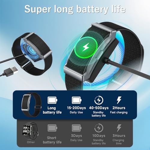 Smart Bracelet for Men Women, Fitness Tracker with Free App, 24/7 Auto Heart Rate/SpO2 Monitor, Sleep Stress Tracking Smar...