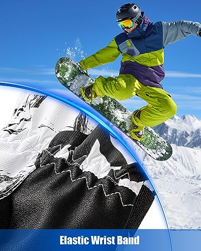 TOBEHIGHER Winter Ski Gloves - 5-Finger Waterproof Winter Gloves, Snowboarding Glove, Touchscreen Ski Glove Men