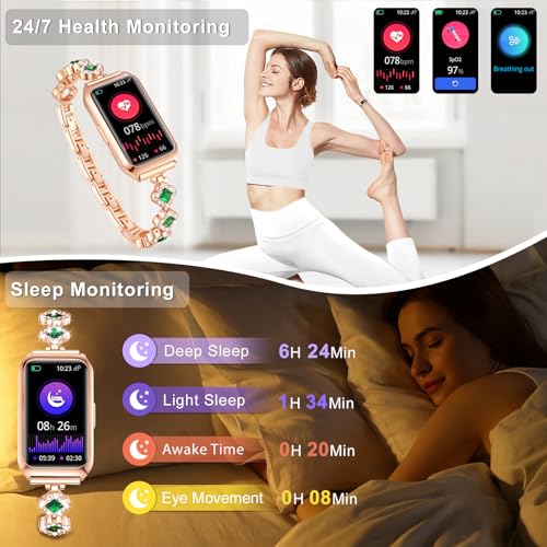 Smart Watches for Women,Fitness Tracker Watches with Sleep Monitor/Heart Rate/Blood Oxygen,IP68 Waterproof FitnessTracker ...