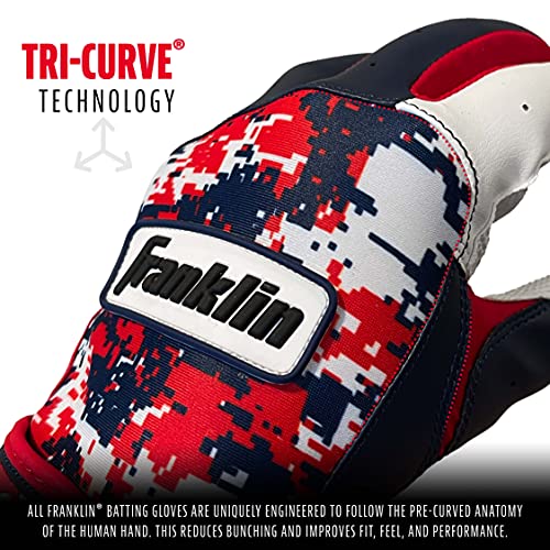 Franklin Sports MLB Youth Batting Gloves - Digitek Camo Baseball + Softball - Premium Leather - Many Sizes + Colors - Youth