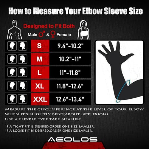 AEOLOS Compression Elbow Sleeves(Pair), 5mm Neoprene Elbow Barces for Weightlifting Powerlifting Tennis Golf and Basketbal...