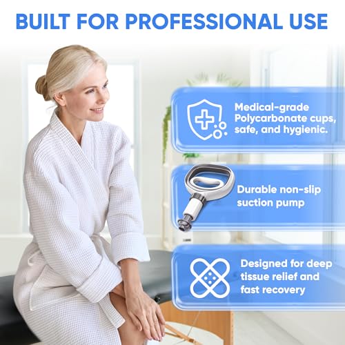 Myofascial Releaser Professional Cupping Therapy Set - 18 Multi-Sized Vacuum Cups with Two Hand Pumps and Detailed Cupping...