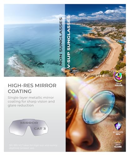 V-SUP Outdoor Lightweight Sport Sunglasses - UV400 for Biking, Baseball, Running, Cycling, Mountain Bicycle for Men & Women