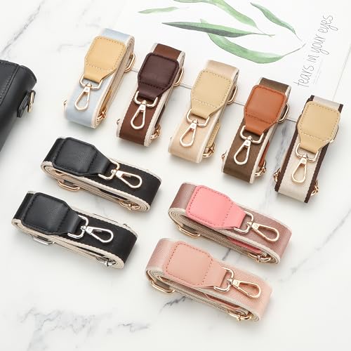 Hamdecro Purse Straps Replacement Crossbody, Universal Wide Shoulder Strap for Bags Adjustable Straps for Handbags, Gold B...