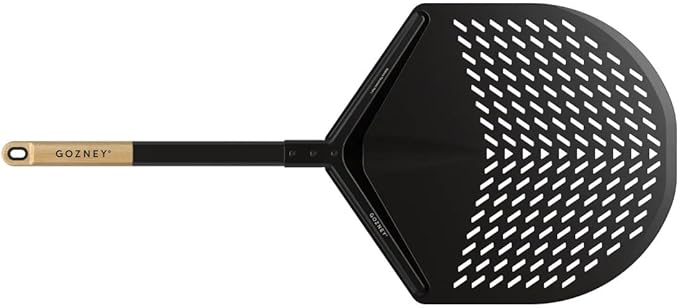 Gozney Balance Placement Peel for 14" Pizzas, Compatible with Arc & Dome Pizza Ovens, With A Perforated Aluminum Blade & Beech Wood Handle