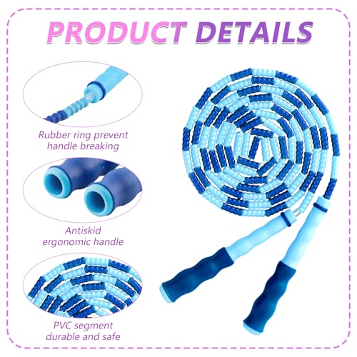 16 Pack Jump Ropes for Adults Kids, 9.2 Feet Adjustable Length Free Segmented Skipping Rope Bulk Soft Beaded Jumping Ropes...
