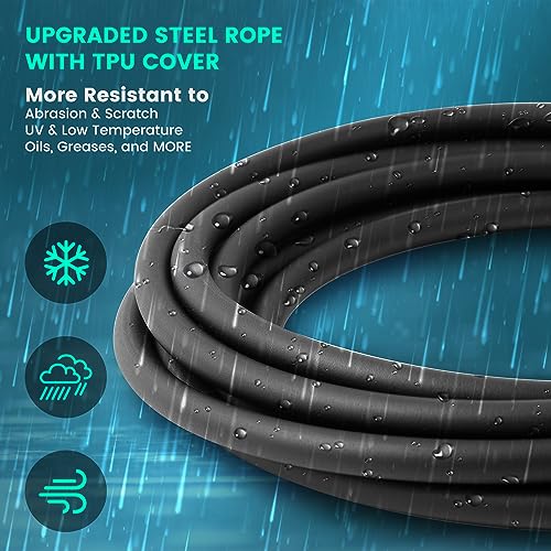 FEECCO 1/2 lb Weighted Jump Rope for Boxing, Cardio, Crossfit Workout, 8~11ft Range Adjustable Length Steel Ropes with Bal...