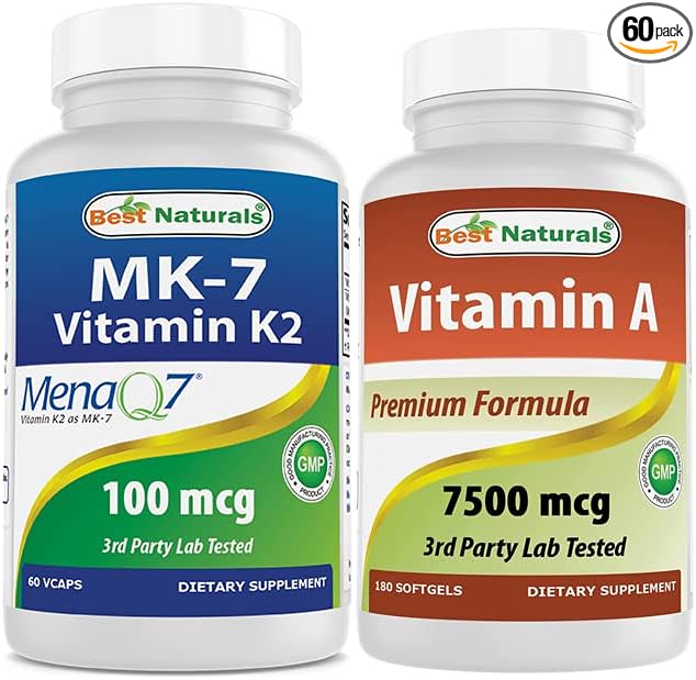 Best Naturals MK-7 100 mcg & Vitamin A 25000 IU
