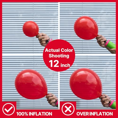 PartyWoo Red Balloons 127pcs Different Sizes of 36 18 12 10 5 Inch Red Balloon Arch Kit Garland for Birthday Graduation Ba...