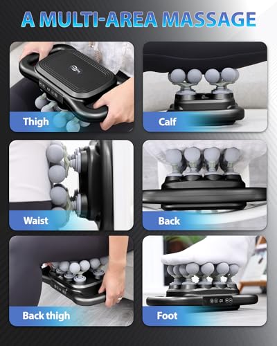 UFFAE 16-Head Massage Gun, Deep Tissue Percussion Massager with 9 Modes & 9 Intensities, 2600mAh Battery Back Bassager for...