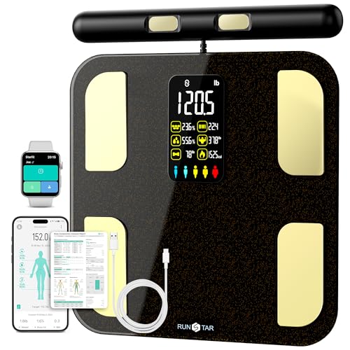 RunStar Scale for Body Weight, 8 Electrodes High Accurate Rechargeable Composition Analyzer with BMR Index Body Fat Digita...