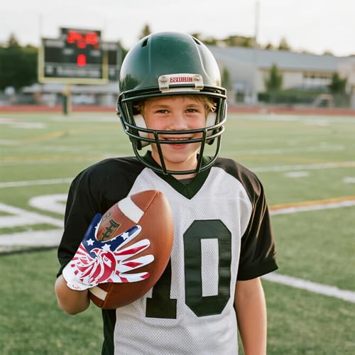 WATSAVPUP Youth Football Gloves, Children's Silicone Grips, Sports Receiver Gloves with Super Strong Capabilities, Enhanci...