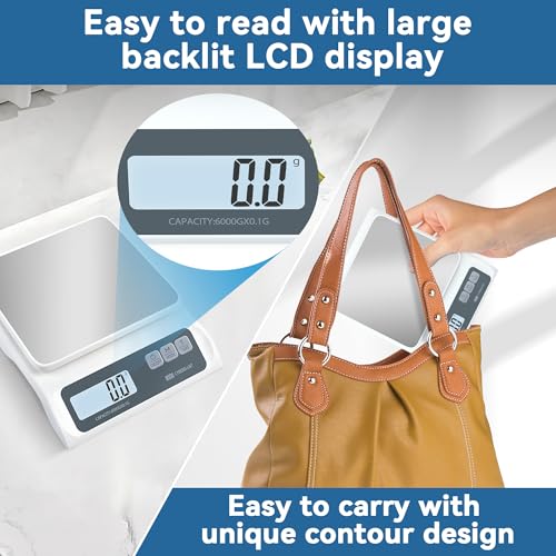 CYBERGIANT 13lb/0.1g Precision Digital Food Scale - Meal Prep Kitchen Baking & Espresso Coffee - Gram Scale with Stainless...