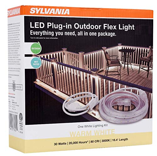 LEDVANCE SYLVANIA LED Strip Lights Starter Kit, 16ft, 3000K Color, Outdoor Use, Model 75621