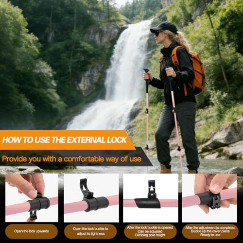 Yourjoy Hiking Trekking Poles, Macaron Colors 2 Pack Anti Shock, Adjustable, Collapsible Hiking Poles for Trekking or Walk...
