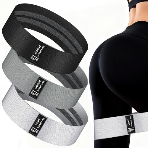 WTYIY Fabric Resistance Bands for Working Out, 3-Level Non-Slip Exercise Bands for Men and Women, Booty Bands Equipment fo...