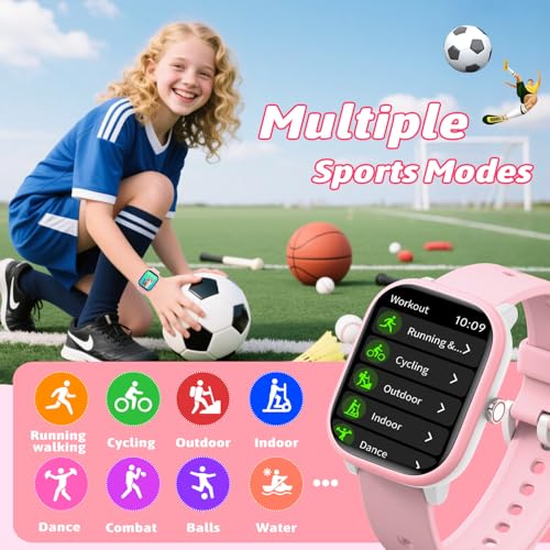 Fikami Smart Watch for Kids Girls Boys No APP/Phone Needed, 1.8" IP68 Waterproof Sport Kids Watch Pedometer, Heart Rate, S...