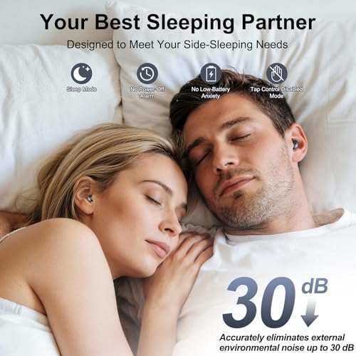 WXQZXO 2026 Sleep Earbuds Bluetooth 6.0 in Ear, Mini Sleep Headphones with Sleep Monitor and APP, Small Earplugs for Side ...