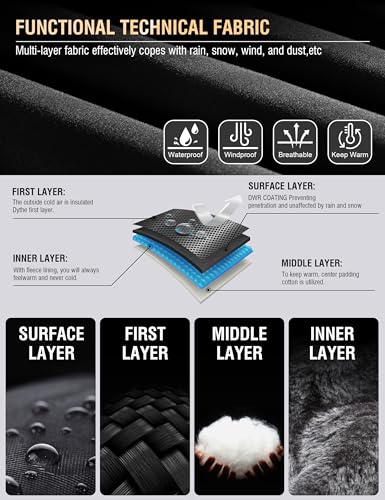 HotPoem Winter Jackets Coats For Men Ski Snow Waterproof Fleece Liner Windproof Raincoat 6 Pockets