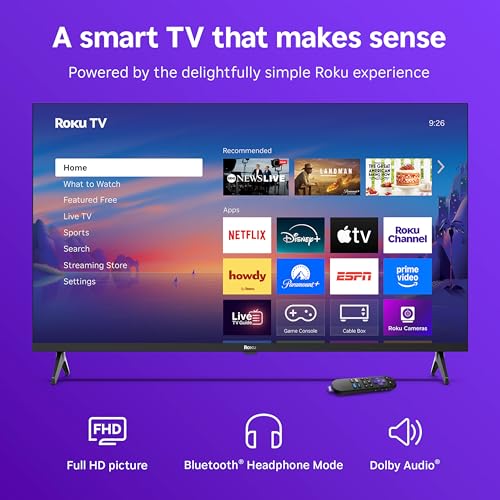 Roku Smart TV 2025 – 40-Inch Select Series, 1080p Full HD TV – Roku TV with Voice Remote – Flat Screen LED Television with...