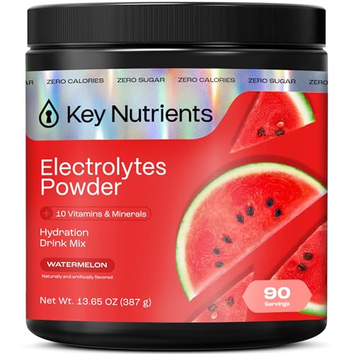 KEY NUTRIENTS Multivitamin Electrolytes Powder No Sugar for Recovery - Refreshing Watermelon Electrolyte Powder - Hydratio...