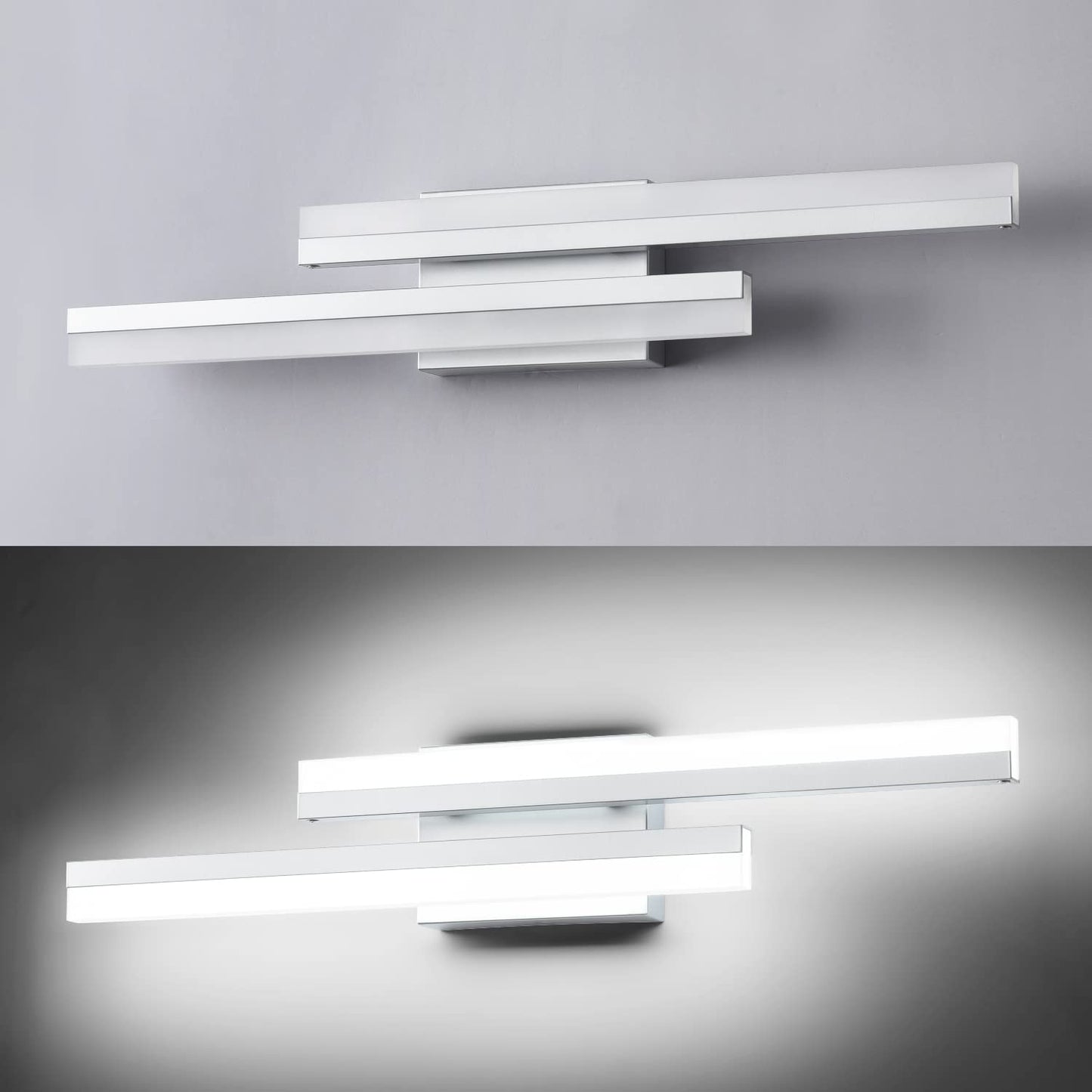 Presde 24-Inch Led Bathroom Vanity Light Fixture, Silver Aluminum, Model 6660-610Mm, Non-Dimmable Over Mirror Lighting