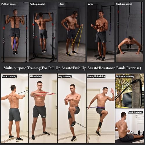 Ally Peaks Pull Up Assistance Bands，Heavy Duty Resistance Band for Pull Up Bar，Adjustable Weight/Size with Fabric Feet/Kne...