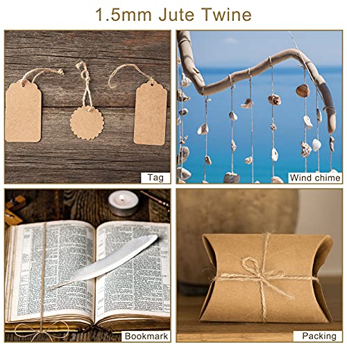 Handyman Crafts Natural Jute Twine Rope (1.5mm/2mm/3mm/6mm) Durable String for Handmde Crafts,Gardening Applications,Home ...