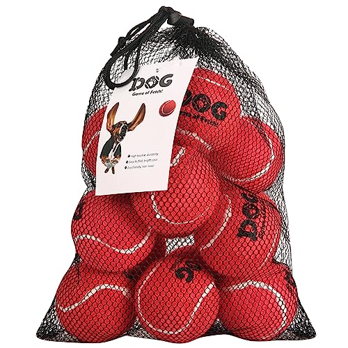 AMA SPORT Tennis Balls for Dogs 12 Pack 2.5" Red Dog Tennis Balls for Puppy Small Medium Dog Toys, Designed for Dogs Float...