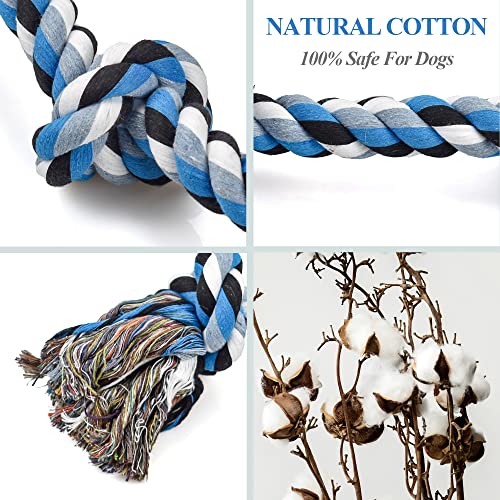 LECHONG Dog Toys for Aggressive Chewers Tough Rope Chew Toys for Large and Medium Dog 3 Feet 5 Knots Indestructible Cotton...