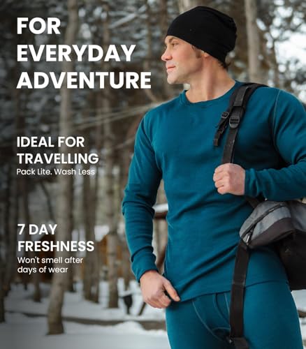Merino.tech Merino Wool Base Layer - Mens 100% Merino Wool Long Sleeve Thermal Shirts Heavyweight, Midweight, Lite with Socks