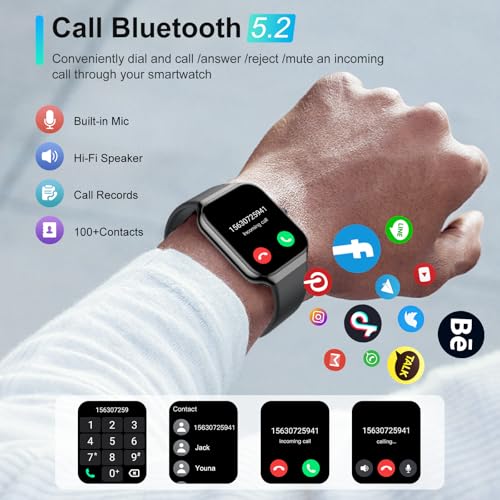 Smart Watch(Answer/Make Call), 1.96"HD Smartwatch for Men Women with Heart Rate/Sleep Monitor/Pedometer, 2025 New Activity...