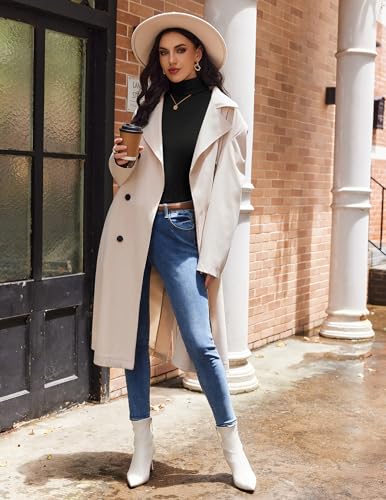 Ekouaer Women Turtleneck Tops Ribbed Long Sleeve Shirts Fall Fashion Base Layer Thermal Winter Clothes