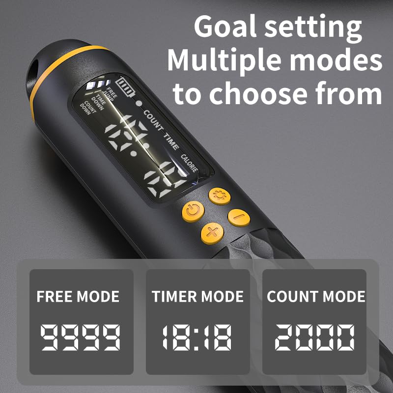 Jump Rope, Adjustable & Weighted Handles Jumping Rope with Calorie Counter, Ideal for Home Gym Fitness, Cardio Training - ...