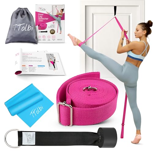 Stretching Strap with Door Anchor & Resistance Band – Leg Stretcher for Improving Flexibility & Splits – Ideal for Ballet,...