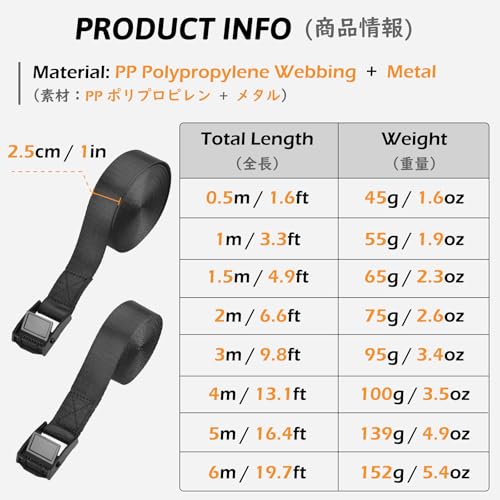 TRIWONDER Cinch Tie Down Strap Lashing Straps Heavy Duty Nylon Straps with Cam Buckles for Cargo, Trucks, Boat, Motorcycl...