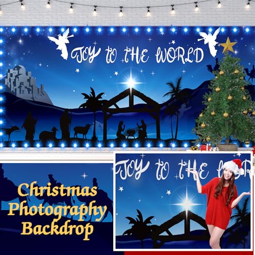 Ganeen 6.4x16 ft LED 2025 Christmas Garage Door Banner String Light Large Rustic Xmas Garage Door Decorations Xmas Banner ...