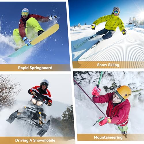 Pnosnesy Ski Gloves,Winter Snow Waterproof Gloves Touchscreen Skiing & Snowboarding Cold Weather Glovess,Fits Both Men & W...