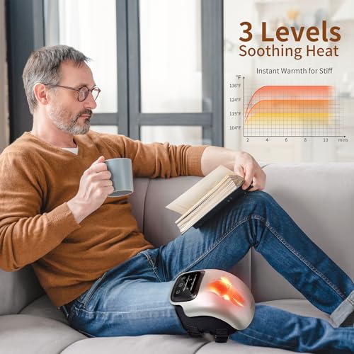 Nekteck Knee Massager, Cordless Knee Massage for Pain Relief with 3 Heating Levels & Vibration Modes, FSA Eligible Smart K...