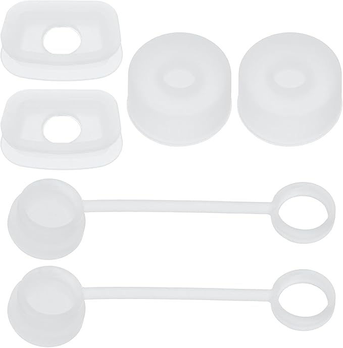 PATIKIL Silicone Spill Stopper for Straw Cup 1.0 40oz/ 30oz, Set of 6 Tumbler Accessories Including 2 Straw Cover Cap, 2 Square Spill Stopper and 2 Round Leak Stopper, Clear